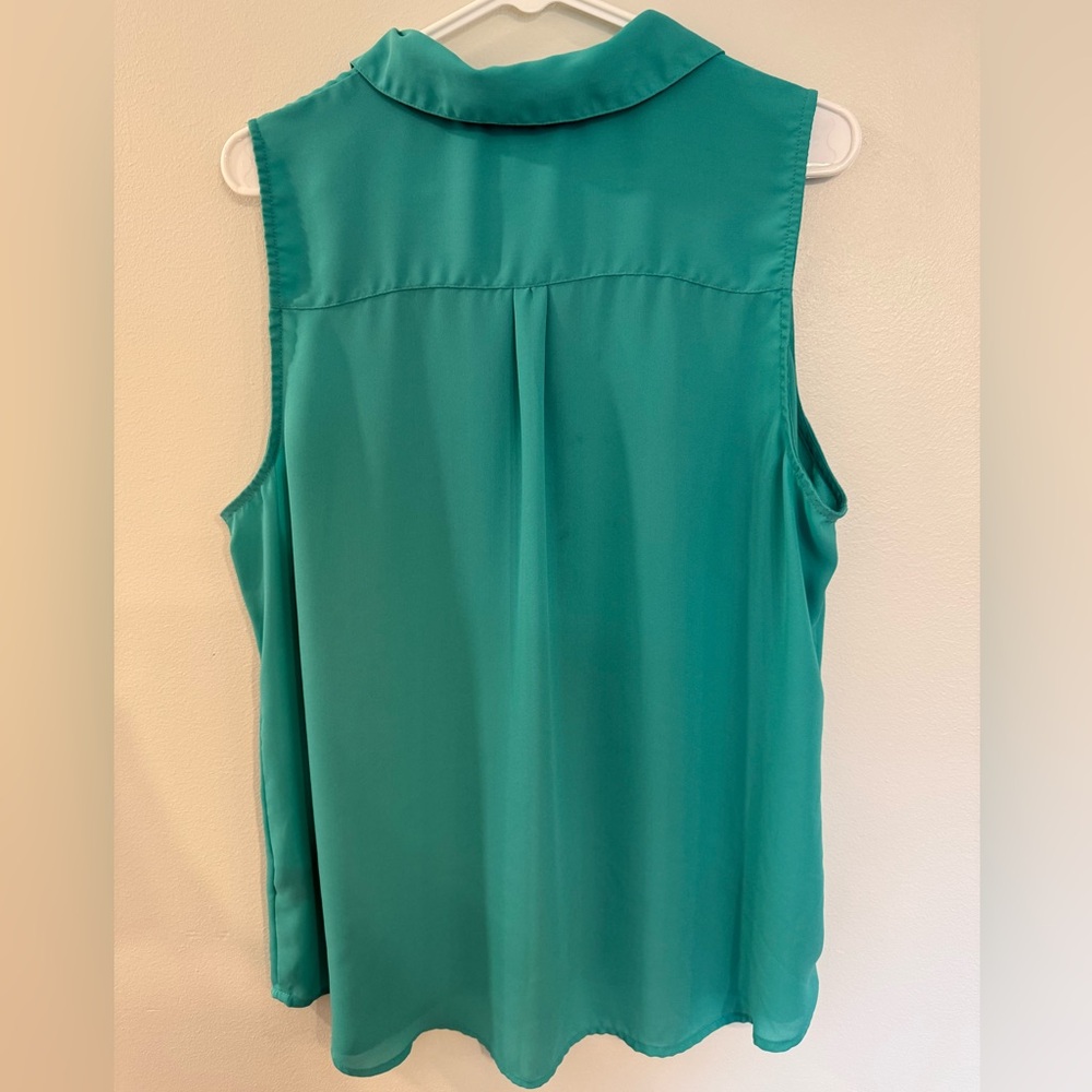 Apt. 9 Sleeveless Turquoise Blouse XL - Picture 2 of 3